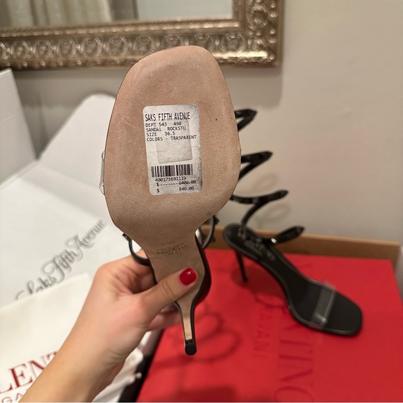 Valentino Rockstud Ankle Strap Stiletto Sandals - Picture 5 of 9